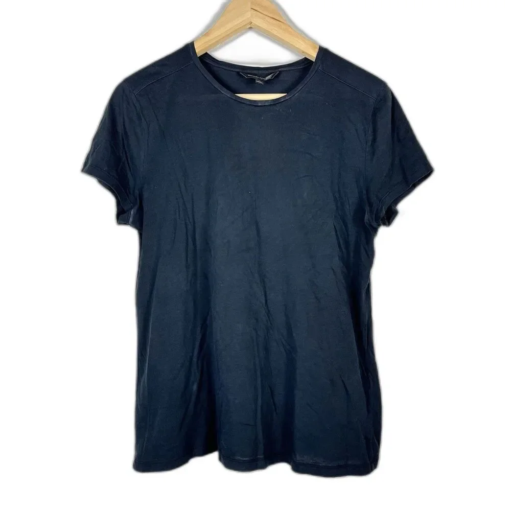 Banana Republic 100% Supima Cotton Black Crew Neck Tee Shirt Women’s M Soft